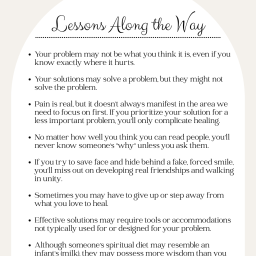 Lessons along the way